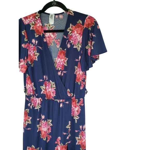 Seven Stitch Dress Medium Womans Full Length Floral Hi Low Multi Color - Picture 4 of 5